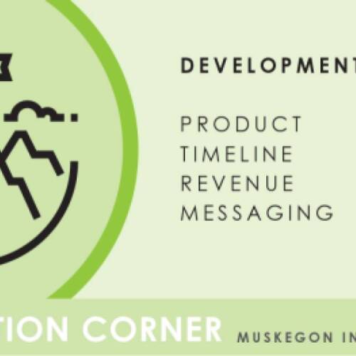 Simple logo-like graphic for product development-related blog posts